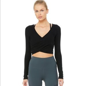 Amelia luxe long sleeve crop top